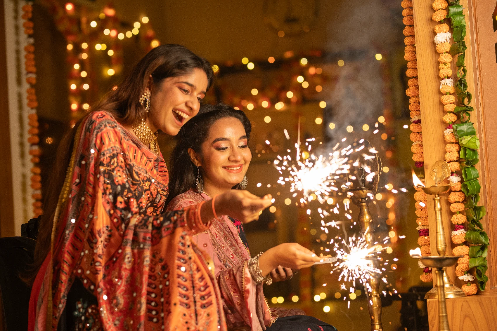 Diwali sparklers celebration
